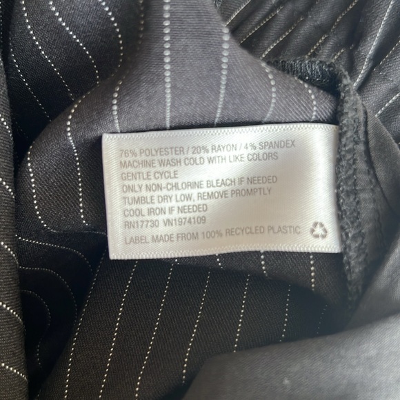 Wild Fable Pin Stripe Paperbag Waist Black Trouser Pants Medium - Picture 4 of 4